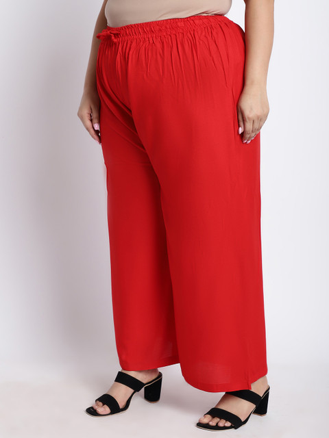 TAG 7 PLUS Women Red Solid Flared Palazzo - Image 3