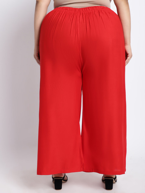 TAG 7 PLUS Women Red Solid Flared Palazzo - Image 4