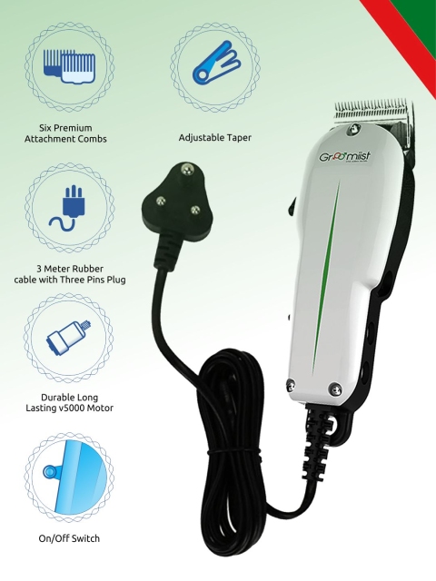 Groomiist Corded Fully Waterproof Hair Trimmer & Shaver 6 Length Settings SST-786(E) - Image 2