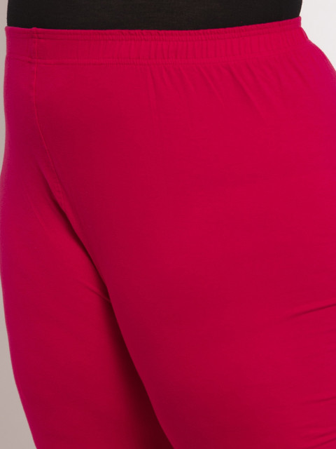 TAG 7 PLUS Women Pink Solid Ankle-Length Plus Size Leggings - Image 5