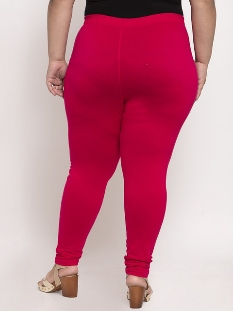 TAG 7 PLUS Women Pink Solid Ankle-Length Plus Size Leggings - Image 3