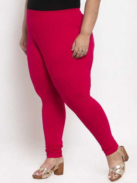 TAG 7 PLUS Women Pink Solid Ankle-Length Plus Size Leggings - Image 2