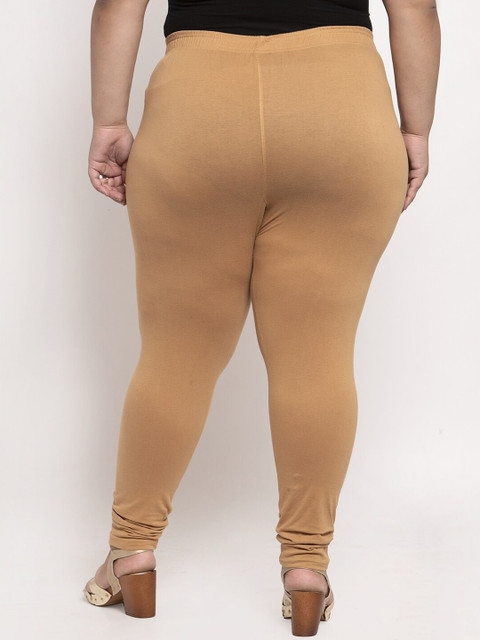 TAG 7 PLUS Women Solid Plus Size Beige Ankle Length Legging - Image 3