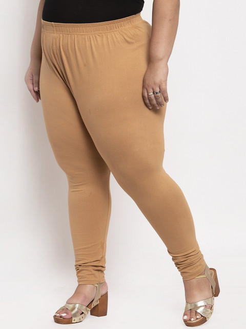 TAG 7 PLUS Women Solid Plus Size Beige Ankle Length Legging - Image 2