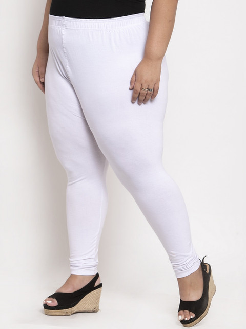 TAG 7 PLUS Women White Solid Plus Size Ankle-Length Leggings - Image 2