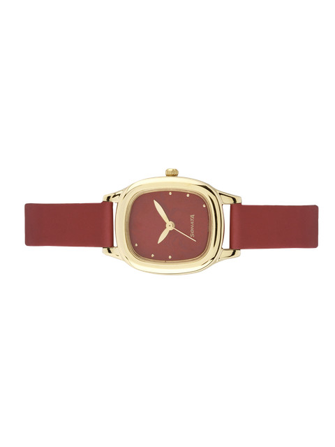 Sonata Quartz Analog With Burgundy Dial Watch For Women - Nt8060yl03