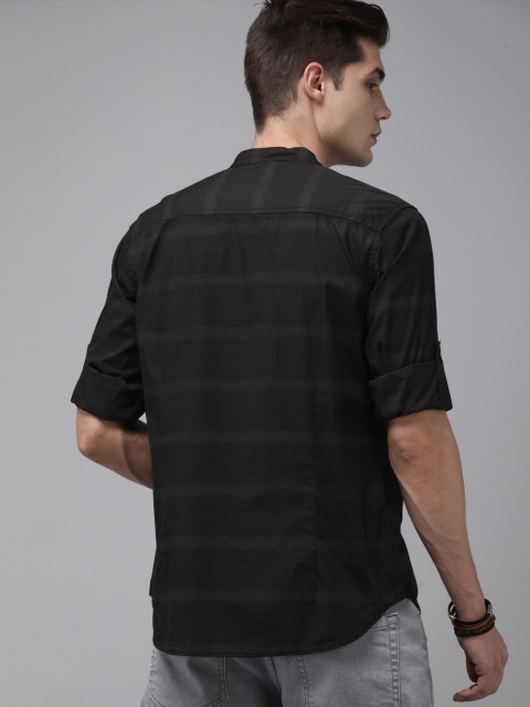 The Roadster Lifestyle Co Men Black Horizontal Stripes Striped Casual Shirt - Image 5