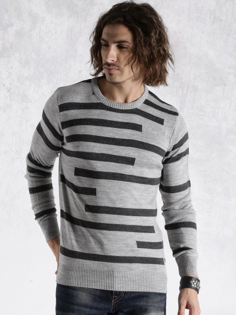 Grey Striped Sweater