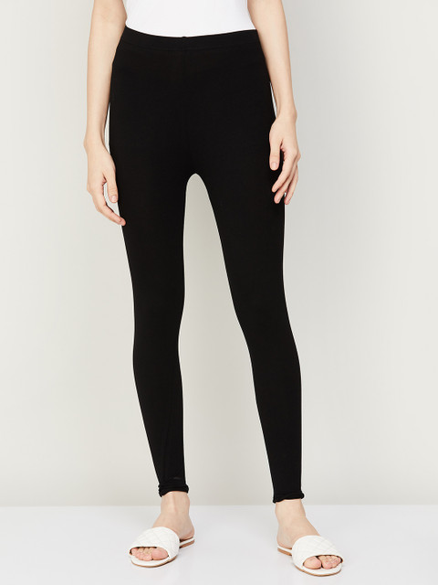 Melange by Lifestyle Women Black Solid Ankle-Length Leggings