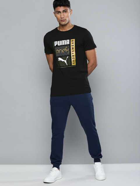 one8 x PUMA Men Black Printed Slim Fit 