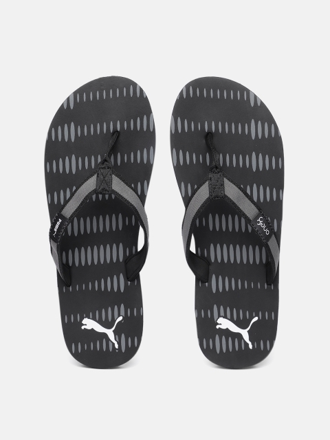 cashback one8 x PUMA Men Black & Grey Printed Optimal One8 IDP Thong Flip-Flops