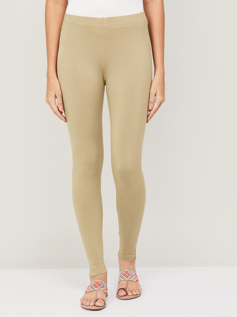 Melange by Lifestyle Women Beige Solid Ankle-Length Leggings