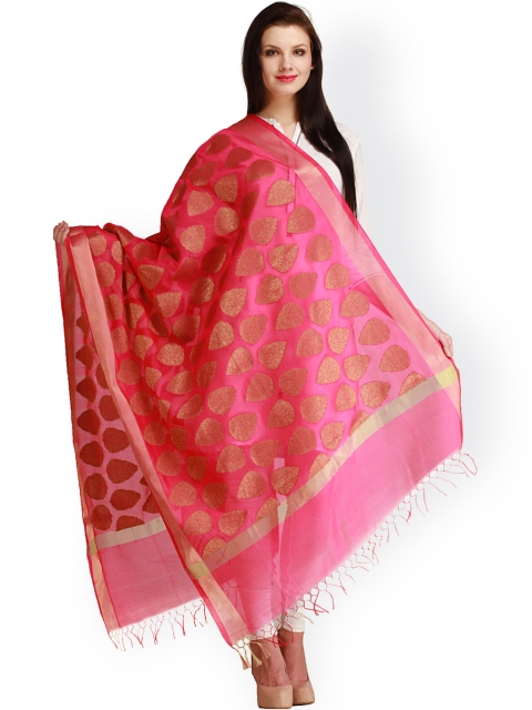 Pink Banarasi Art Silk Dupatta Image