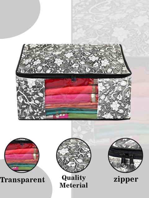 Kuber Industries Set of 12 Black & White Printed Clothes Organisers - Image 5