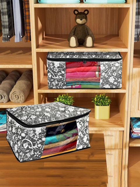 Kuber Industries Set of 12 Black & White Printed Clothes Organisers - Image 3