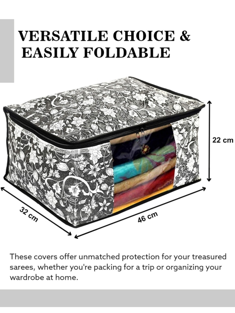Kuber Industries Set of 12 Black & White Printed Clothes Organisers - Image 7