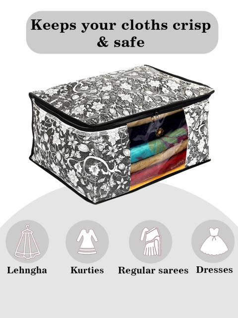 Kuber Industries Set of 12 Black & White Printed Clothes Organisers - Image 6