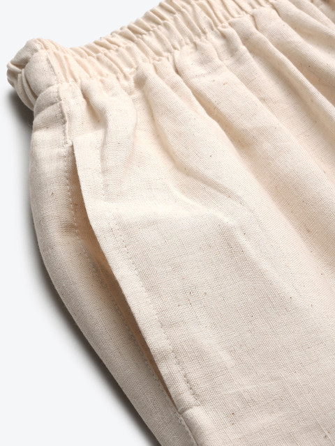TAG 7 Women Off-White Solid Hem Design Straight Palazzos - Image 6