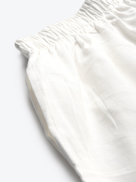 TAG 7 Women White Solid Hem Design Straight Palazzos - Image 6