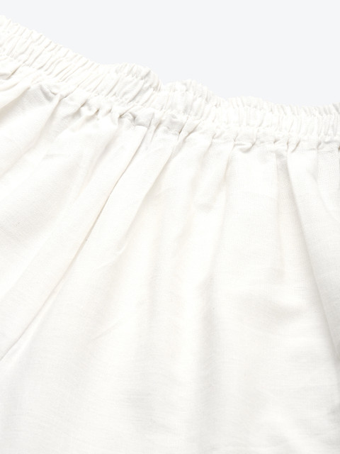 TAG 7 Women White Solid Hem Design Straight Palazzos - Image 5