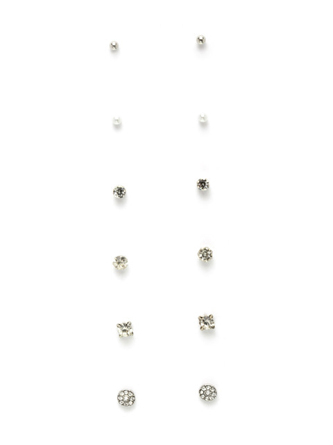 Shining Diva Fashion Combo Set of 24 Silver Gold Plated Stud Earrings - Image 5