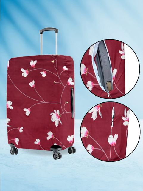 Cortina Red Printed Protective Medium Trolley Bag Cover - Image 3