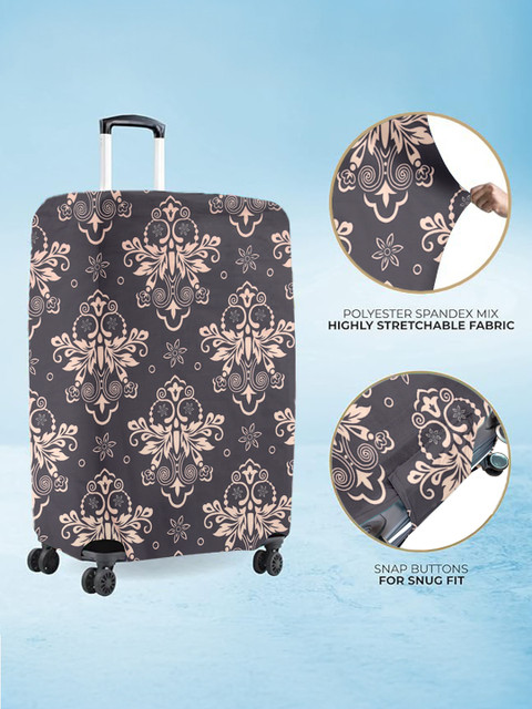 Cortina Black Printed Protective Small Trolley Bag Cover - Image 2