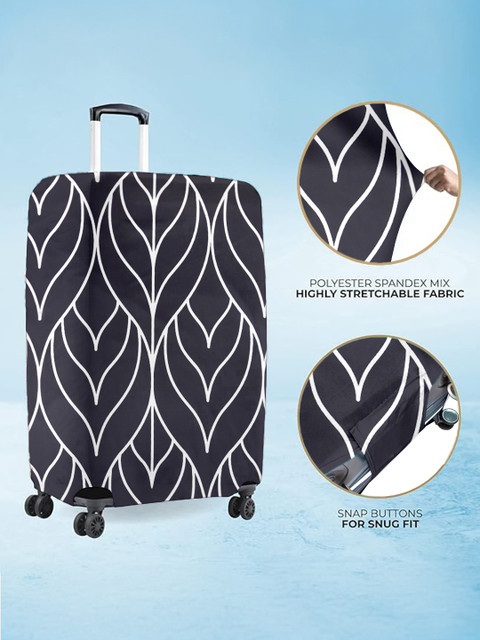 Cortina Blue & White Printed Protective Trolley Bag Cover - Image 3