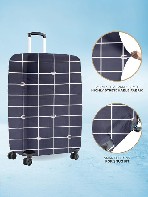 Cortina Blue & White Printed Protective Trolley Bag Cover - Image 3