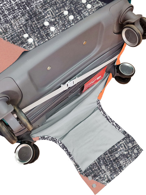 Cortina Orange & White Printed Protective Medium Trolley Bag Cover - Image 5