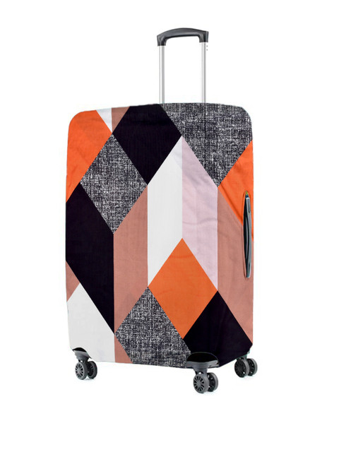 Cortina Orange & White Printed Protective Medium Trolley Bag Cover