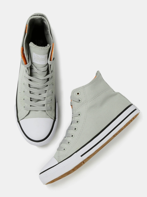 Men Grey High-Top Sneakers