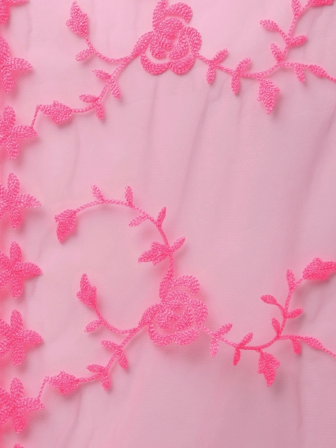 WEAVERS VILLA Pink Embroidered Dupatta - Image 2