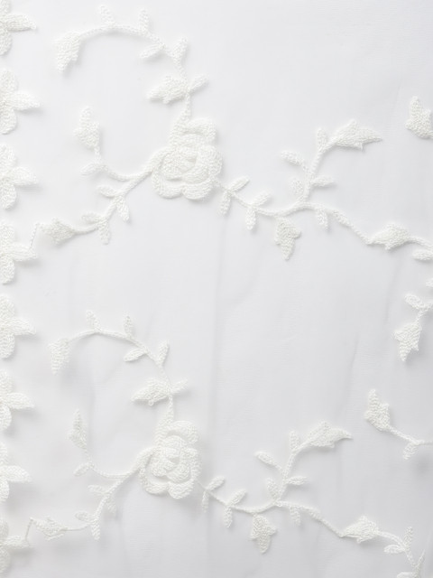 WEAVERS VILLA White Embroidered Dupatta - Image 2