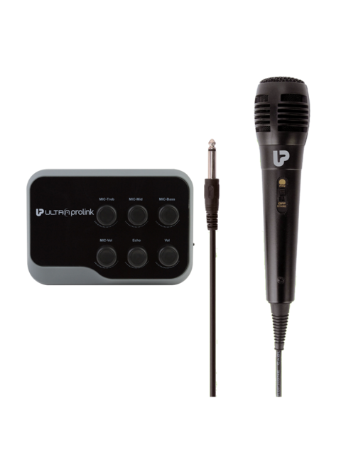 UltraProlink Black SingAlong Portable Karaoke Mixer Echo Dynamic Microphone UM1002