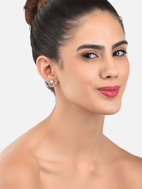 Zaveri Pearls Pack of 3 Gold-Toned Contemporary Studs - Image 6