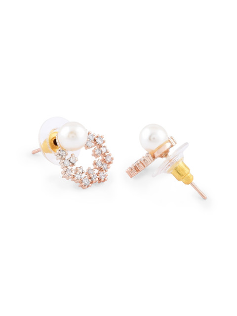 Zaveri Pearls Pack of 3 Gold-Toned Contemporary Studs - Image 7