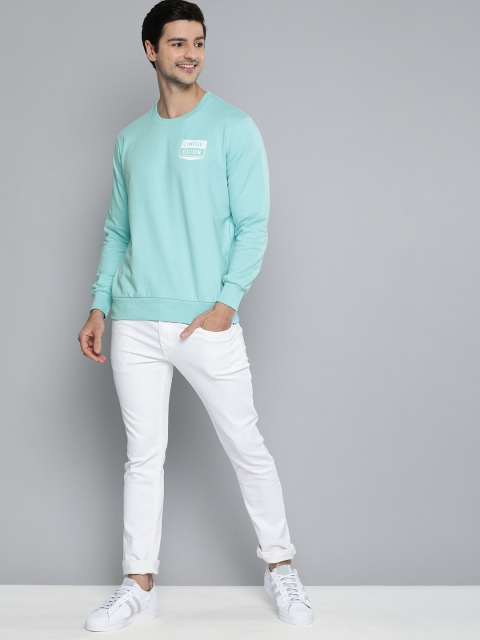 HERE&NOW Men Angel Blue Graphic Printed Pure Cotton Sweatshirt - Image 5