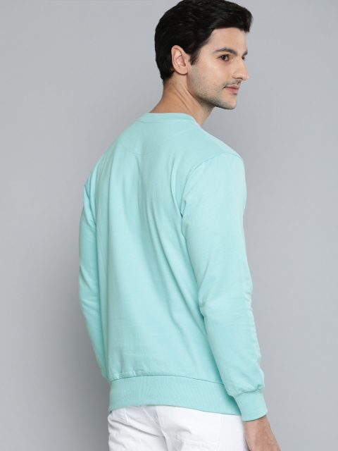 HERE&NOW Men Angel Blue Graphic Printed Pure Cotton Sweatshirt - Image 4