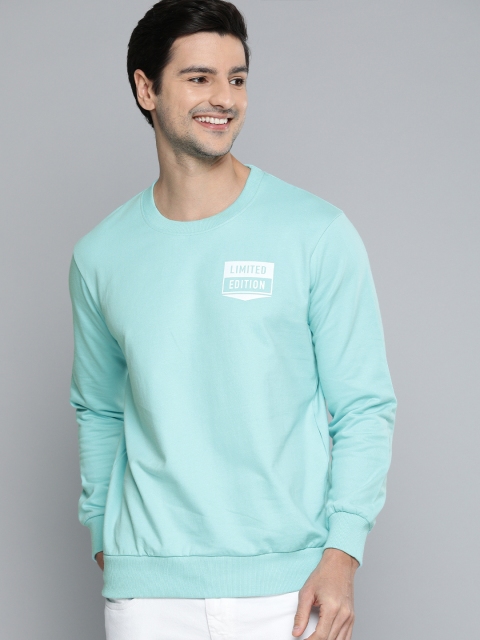HERE&NOW Men Angel Blue Graphic Printed Pure Cotton Sweatshirt - Image 3