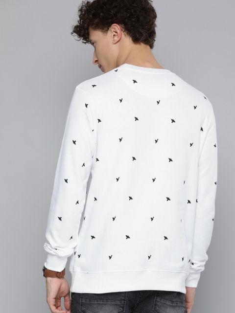 HERE&NOW Men White Printed Sweatshirt - Image 4