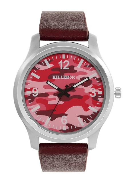 Killer Men Red & Pink Camouflage Print Analogue Watch KL-21A