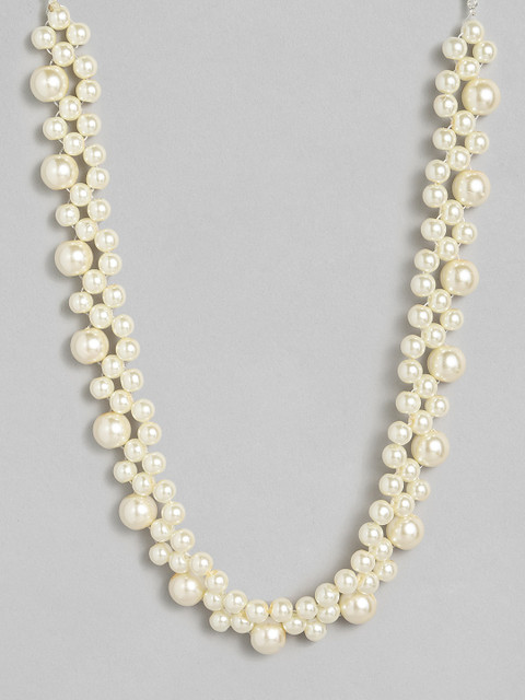 Zaveri Pearls Silver-Plated & White Contemporary Pearls Necklace - Image 6