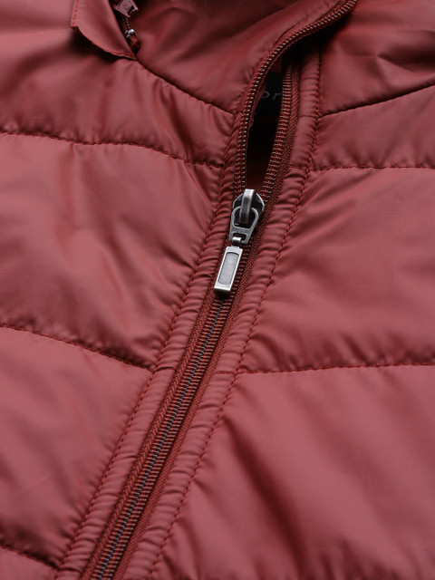 Sztori Women Plus Size Maroon Solid Detachable Hood Longline Parka Jacket - Image 3