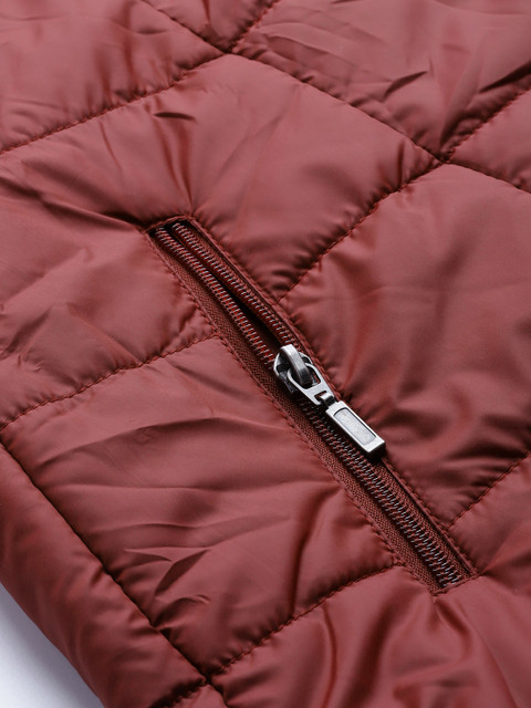 Sztori Women Plus Size Maroon Solid Detachable Hood Longline Parka Jacket - Image 7