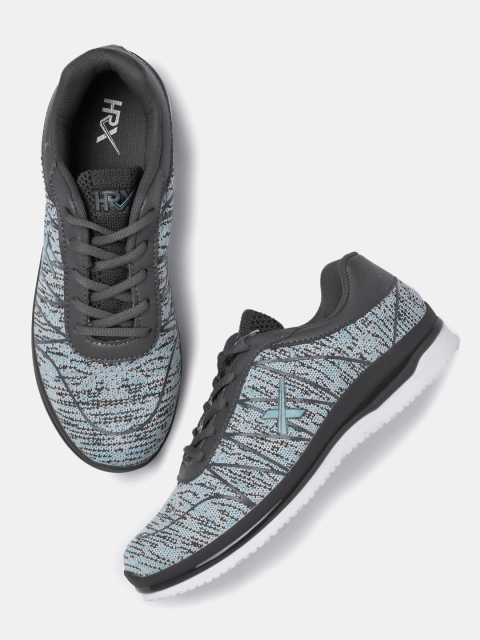 HRX by Hrithik Roshan Women Grey & Blue Woven Running Shoes