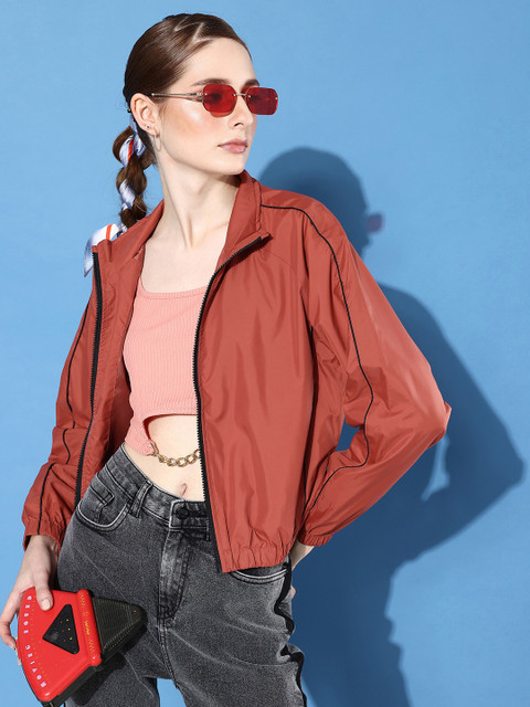 Roadster Women Rust Solid Tailored Jacket