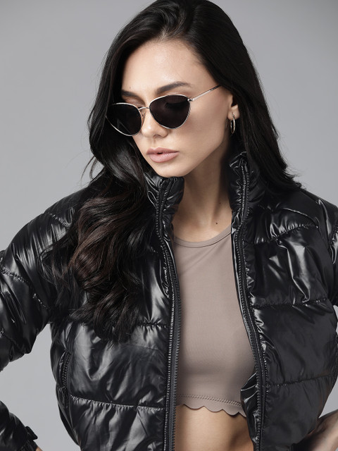 Roadster Women Black Solid Puffer Jacket