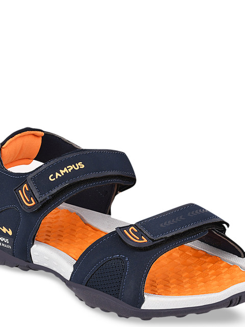 Campus Men Navy Blue & Orange Sports Sandals - Image 5