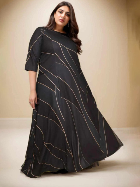 Amydus Women Plus Size Teal Maxi Dress